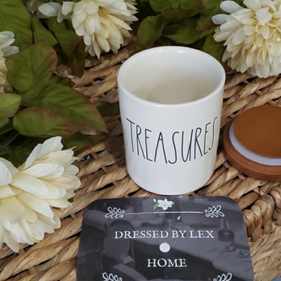 NWT HTF Rae Dunn TREASURES Wood Lid - Picture 2 of 6